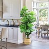 6ft Artificial Fiddle Leaf Fig Tree with Woven Seagrass Plant Basket & Fake Tree, Large Artificial Tree Indoor for Living Room Office Floor (2Pcs) - 2 of 4
