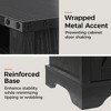 RoyalCraft Farmhouse Nightstand with Charging Station, Rustic End Table Set with Shelf and Storage for Bedroom or Home Office, Set of 2, Black - 2 of 4