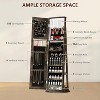 Fredees LED Mirror Jewelry Cabinet, Standing 360° Swivel Organizer with Lights, Farmhouse Full-Length Mirror & Jewelry Storage - 3 of 4