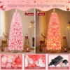 Gikpal 6ft Pre-Lit Snow Flocked Slim Pencil Christmas Tree, 502 Lifelike Branch Tips, 250 Multicolor LED Lights & Sturdy Metal Stand, Foldable Base - 4 of 4