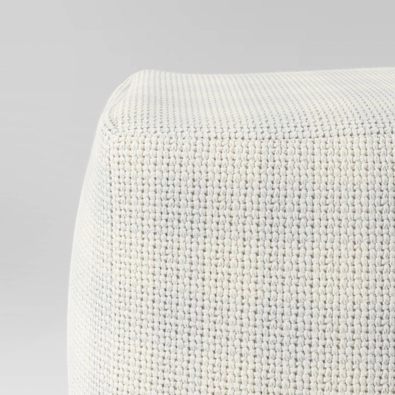18&#34;x18&#34; Chunky Check Outdoor Patio Pouf Cream - Threshold&#8482; designed with Studio McGee, 5 of 6
