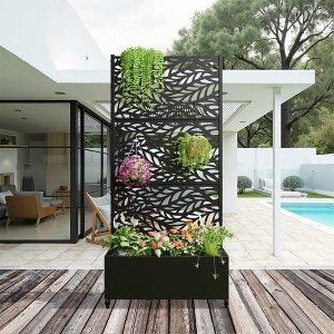 Lirago Iron Black Arch Mobile Planters Planting Box Trellis for Climbing Plants - 1 of 4