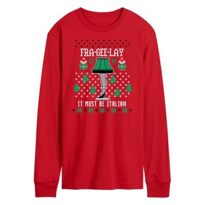 Men's - A Christmas Story - Frageelay Leg Lamp Ugly Sweater Long Sleeve Graphic T-Shirt - 1 of 3
