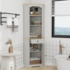 Airsurfer 68" Corner Cabinet,Freestanding Corner Storage Cabinet with 1 Door,1 drawer,Adjustable Shelf,Storage Cabinet for Living Room,Antique White - 3 of 4