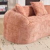 Spassway Curved Loveseat with Armrest Chenille Compressed Sofa with 2 Pillows Upholstered Sleeper Sofa - 4 of 4