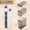 Costway 6-Tier Narrow Bathroom Storage Cabinet with Drawers Tissue Box Wheels for Kitchen - 3 of 4