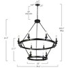 LNC Bohonicist  12-Light 39.4" Modern  Tiered Wagon Wheel Oversizded Chandelier,Black - 4 of 4
