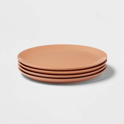 10" 4pk Stoneware Acton Dinner Plates Brown - Threshold™