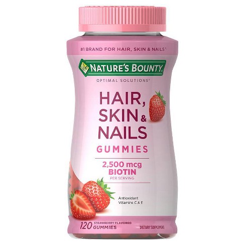 Nature's Bounty Hair, Skin & Nails Gummies With Biotin - Strawberry - 120ct  : Target