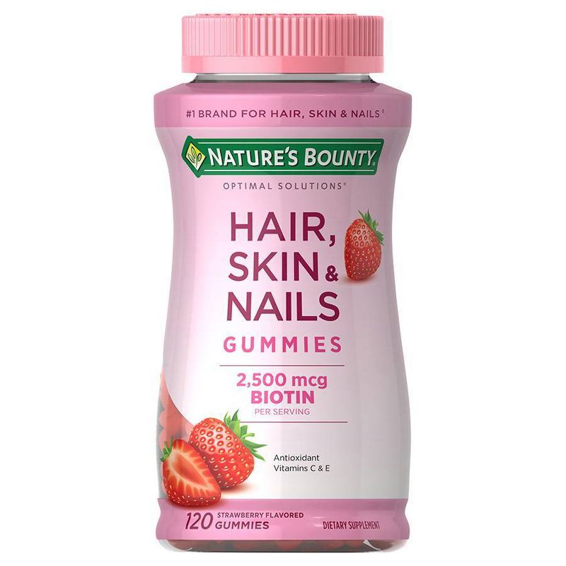 Nature's Bounty Hair, Skin & Nails Gummies with Biotin - Strawberry, 1 of 10