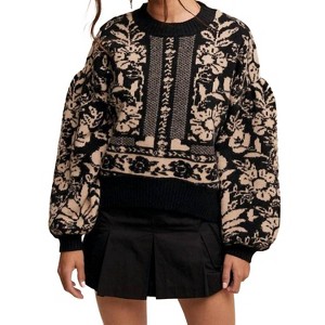 Women's Vintage Flower Crewneck Sweater - Listicle - 1 of 3