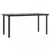 vidaXL 5 Piece Patio Dining Set with Cushions Black Poly Rattan Glass - 63" x 31.5" x 29.1" Black and Dark Gray 4 Items - 4 of 4