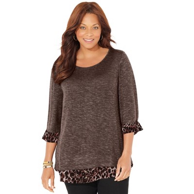 Catherines Women's Plus Size Impossibly Soft Duet Tunic