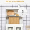 LunaLulinlk 63" Small Buffet with Hutch, Freestanding Storage Cabinet with Adjustable Shelf for Dining Room, White - 2 of 4