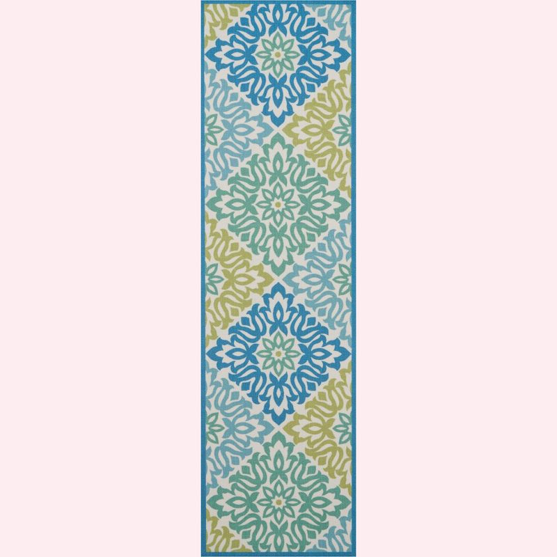 Waverly Sun & Shade "Sweet Things" Blue Indoor/Outdoor Area Rug by Nourison, 1 of 12