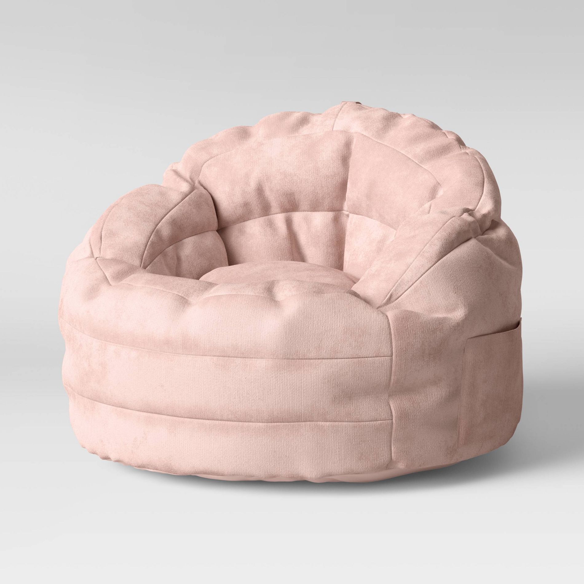 Settle In Kids' Bean Bag Chair Pink - Pillowfort™: Toddler Seat, Indoor Use, Polystyrene Beads, Handle & Pocket