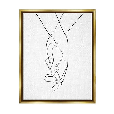 Stupell Industries Hands Intertwined Romantic Gesture Minimal Linework
