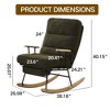 NicBex Teddy Fabric Glider Rocking Chair,Upholstered Nursery Rocking Chair with High Backrest and Retractable Footrest,Nursing Chair for Bedroom,Green - 3 of 4