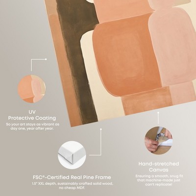 Earthy Brown and Beige Abstract Canvas Wall Art, 20" x 16"
