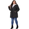 Agnes Orinda Women's Plus Size Drawstring Waist Long Sleeve Warm Barn Jackets with Hooded - 3 of 4