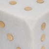 Stone and Marble Die Shape Cube with Accents for Home Office Living Room or Bedroom Decor Glam Style Accessory Modern Cube Accent Piece - 4" White - 3 of 4