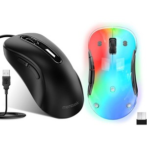 2.4G LED Wireless Mouse + USB Wired Mouse (LED + Black) - 1 of 3