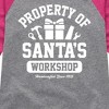 Girls' - Instant Message - Property Of Santas Workshop Christmas Shirt Tail Raglan Graphic T-shirt - 2 of 4