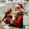 Lomsoe Santa Claus with Red Bird Print Flannel Blanket - All Seasons Soft Cozy Warm Throw Blanket for Bed, Napping, Camping, Travel, Office - 2 of 4