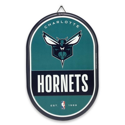 NBA Charlotte Hornets Embossed Metal Pill Wall Sign