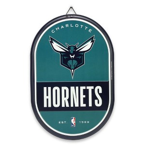 NBA Charlotte Hornets Embossed Metal Pill Wall Sign - 1 of 4