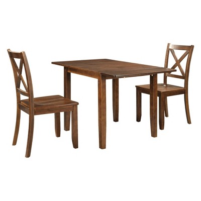 NicBex 3-Piece Extendable Rectangle Dining Table Set for 2 People,Modern Wooden Kitchen Table Set with 4 Side Chairs