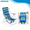 Sevobal Outdoor Portable Chairs 2PCS Reclining Beach Chair Set with Cup Holder and Headrest for Lawn Patio Deck Garden, Multicolored, 23"*21.7"*31.5" - 3 of 4