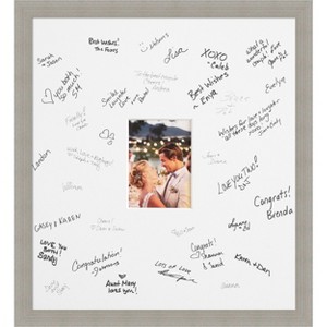 Woodgrain Signature Mat Picture Frame – Guest Book Alternative for Weddings, Graduations, or Retirement – Autograph Photo Mat for Signature Board - 1 of 4