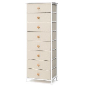 Pellebant 8 Drawers Vertical Dresser dressers for bedroom Storage Tower with Sturdy Steel Frame Wood Top Easy Pull Fabric Bins Handles - 1 of 4