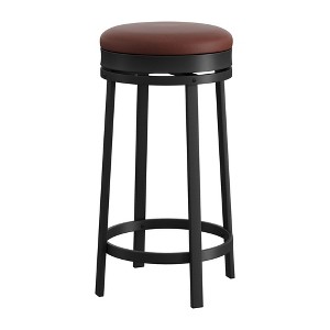 Nasitip 1PACK Swivel Bar Stools with Footrest, 24''Modern Counter Height Barstools with Pu Leather and Metal Frame for Kitchen Island - 1 of 4