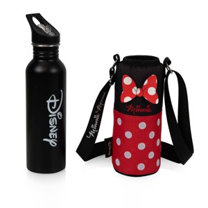 Oniva 24 fl oz Disney Minnie Mouse Bottle Cooler with Bottle: Insulated Water Bottle Carrier for Travel - 1 of 4