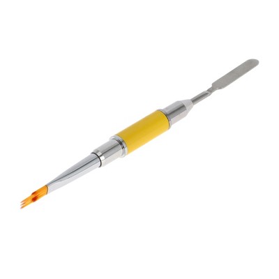 Unique Bargains Double Head Nail Painting Brushes for Polish Painting Home DIY Gradient Yellow 1 Pc