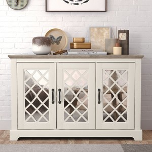 Galano Millicent Wood 45.7 in. 3 Door Wide Sideboard with Adjustable Shelves - 1 of 4