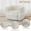 SKRAN Swivel Accent Barrel Chair, Modern Round Armchairs with Upholstered, Comfy Swivel Accent Chair for Living Room, White - 2 of 4