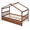 Twin Size Wooden House Bed with Twin Size Trundle - 4 of 4