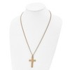 Chisel Stainless Steel Yellow IP-plated Lord's Prayer Cross Pendant on a 24" Curb Chain Necklace - 2 of 4