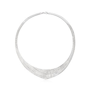Ross-Simons Italian Sterling Silver Graduated Cleopatra  Necklace - 1 of 4