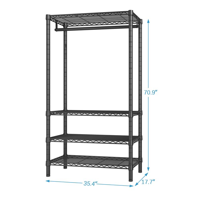 VIPEK V1S Wire Garment Rack 4 Tiers Heavy Duty Clothes Rack Freestanding Closet, Max Load 500LBS, 4 of 15