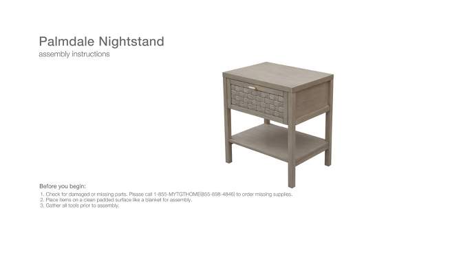 Palmdale Nightstand Woven 1 Drawer Natural - Threshold&#8482; designed with Studio McGee, 2 of 9, play video