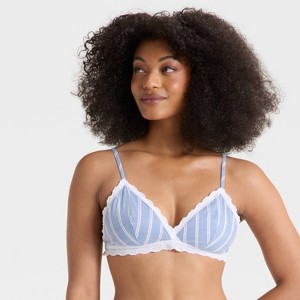 Women's Woven Triangle Bralette - Auden™ Light Blue - 1 of 1