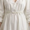 Anna-Kaci Women's Twisted Pearl Strand Waist Belt with Hanging Bead Details 47x1in - White - 2 of 4