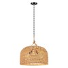 LamQee 18 inch Farmhouse Rattan Chandeliers 3-Light Boho Ceiling Hanging Lighting with Hand Woven Shade Pendant Lights - 2 of 4