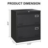 INFURNIC Decorative Storage Cabinet 2 Drawer Metal File Cabinet with Lock for Office Organization, Black, 30.9"*6.5"*27.9" - 4 of 4