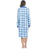 Casual Nights Women's Plaid Long Sleeve Zip Up Long Nightgown - 3 of 4