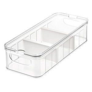 iDESIGN Crisp Plastic Refrigerator & Pantry Large Divided Modular Stacking Bin: Kitchen Cabinet Organizer, 15"x6"x4" - 1 of 4